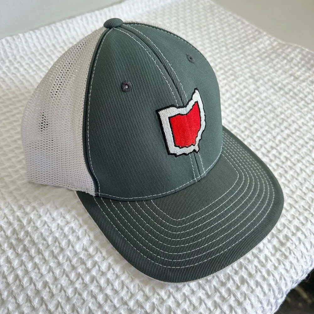 Ohio Flexfit Trucker Mesh Dark Green Hat Size 6 7/8 - 7 3/8, Pacific Headwear